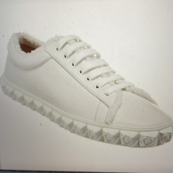 Stuart Weitzman Fringie Cover Story white silk satin sneaker sz 9.5 - Picture 3 of 10